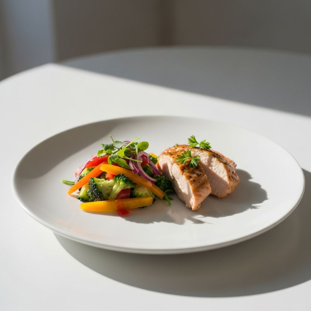 Ausgewogene Mahlzeit mit frischen Zutaten