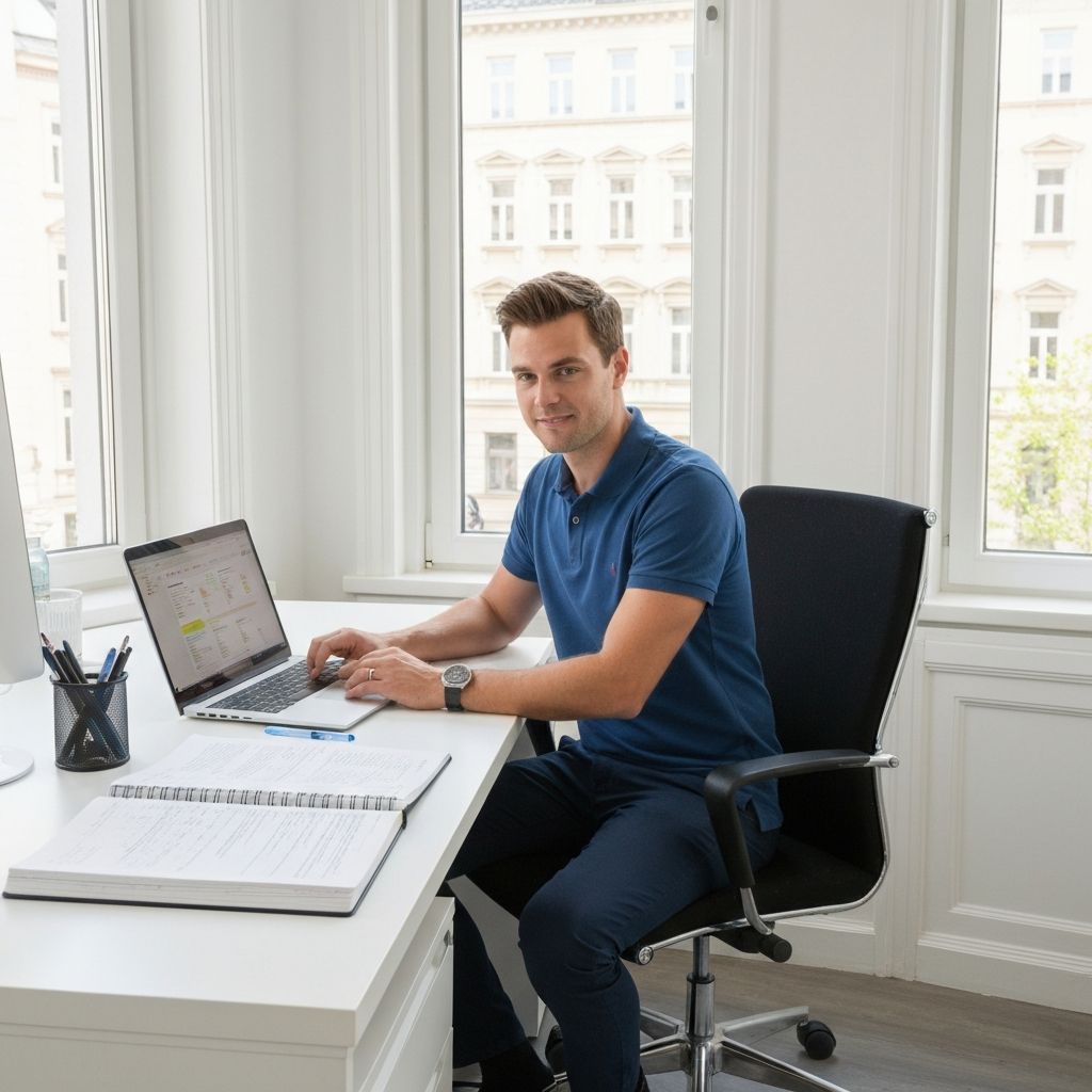 Arbeitsplatz mit Ernährungsplänen